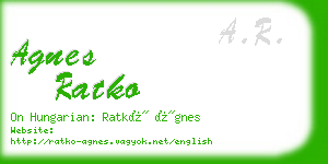agnes ratko business card